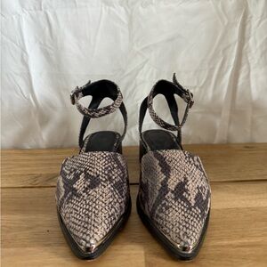 ASOS Black and Gray Heels with Ankle Strap